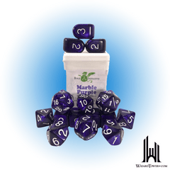 SET OF 15 DICE: MARBLE PURPLE